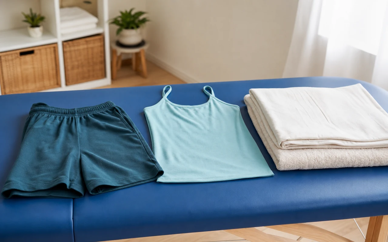 施術時に用意する服装や寝具の案内